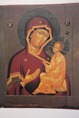 NOVGOROD, RUSSIA, JANUARY 02, 2015 : byzantine icon in church of savior of Neredica, by anymous artist, january 02, 2015,  in  Novgorod, Russiaのeditorial素材