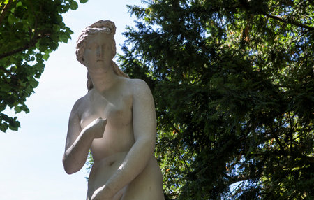 COMPIEGNE, FRANCE, AUGUST 13, 2016 : exteriors and statues in gardens of chateau de Compiegne, august 13, 2016 in Compiegne, Oise, Franceのeditorial素材