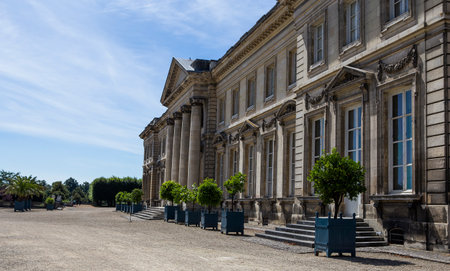 COMPIEGNE, FRANCE, AUGUST 13, 2016 : exteriors and statues in gardens of chateau de Compiegne, august 13, 2016 in Compiegne, Oise, Franceのeditorial素材