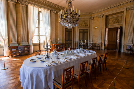 COMPIEGNE, FRANCE, AUGUST 13, 2016 : interiors and details of chateau de Compiegne, august 13, 2016 in Compiegne, Oise, Franceのeditorial素材