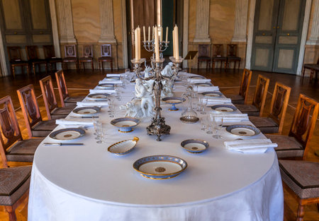 COMPIEGNE, FRANCE, AUGUST 13, 2016 : interiors and details of chateau de Compiegne, august 13, 2016 in Compiegne, Oise, Franceのeditorial素材
