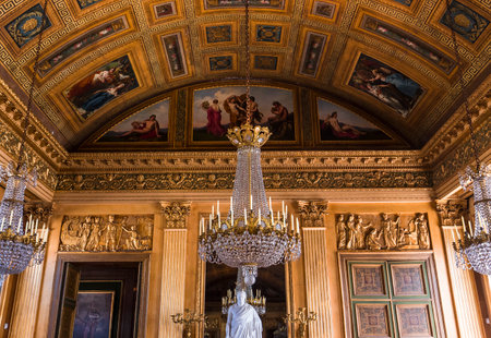 COMPIEGNE, FRANCE, AUGUST 13, 2016 : interiors and details of chateau de Compiegne, august 13, 2016 in Compiegne, Oise, Franceのeditorial素材