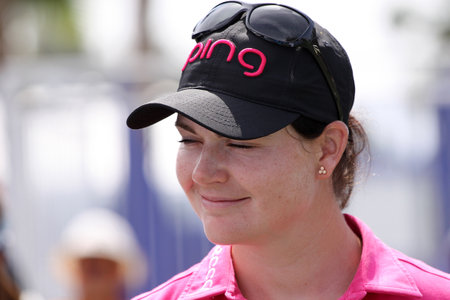 RANCHO MIRAGE, CALIFORNIA - APRIL 01, 2015 : caroline masson of germany at the ANA inspiration golf tournament on LPGA Tour, April 01, 2015 at The Mission Hills country club, Rancho Mirage, Californiaのeditorial素材
