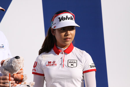 RANCHO MIRAGE, CALIFORNIA - APRIL 01, 2015 : Mi Hyang Lee ofd south korea at the ANA inspiration golf tournament on LPGA Tour, April 01, 2015 at The Mission Hills country club, Rancho Mirage, Californiaのeditorial素材