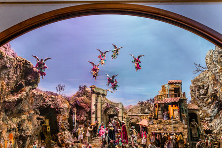 SORRENTO, ITALY, MAY 12, 2014 : Interiors and details of the Duomo, cathedral of Naples, built 14th century for saint Januarius, camapnia, Italy, May 12, 2014,  in Sorrento, Italyのeditorial素材