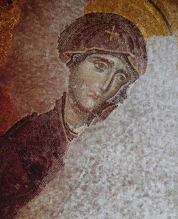 ISTANBUL, TURKEY, NOVEMBER 02, 2015 : Byzantine mosaic in basilica of Hagia Sophia, Istanbul, Turkey, by anymous artist, november 02, 2015,  in  Istanbul, Turkeyのeditorial素材