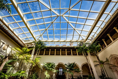 MIAMI, FLORIDA, USA, NOVEMBER 27, 2019 : exteriors and gardens of villa Vizcaya, in Miami, Florida, united states, november 27, 2019のeditorial素材