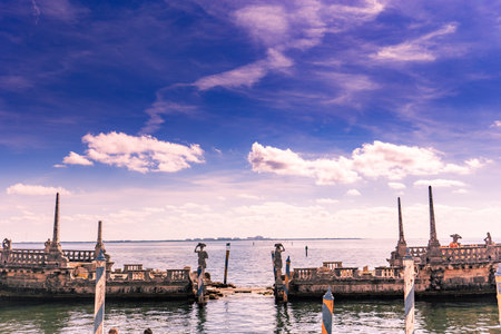 MIAMI, FLORIDA, USA, NOVEMBER 27, 2019 : exteriors and gardens of villa Vizcaya, in Miami, Florida, united states, november 27, 2019のeditorial素材