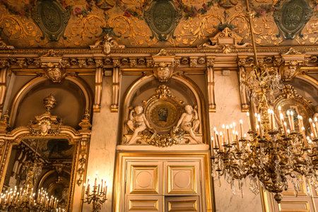 PARIS, FRANCE, SEPTEMBER 21, 2019 : interiors and decors of ministry of foreign affairs, quai d'Orsay, september 21, 2019, in Paris, Franceのeditorial素材