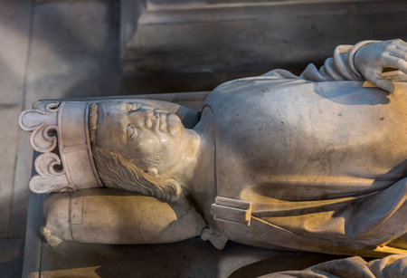 SAINT-DENIS, FRANCE  FEBRUARY 12, 2015 : interiors and details of basilica saint-denis,  necropolis of french monarchs, February, 12, 2015 in Saint-Denis, near Paris, France.のeditorial素材