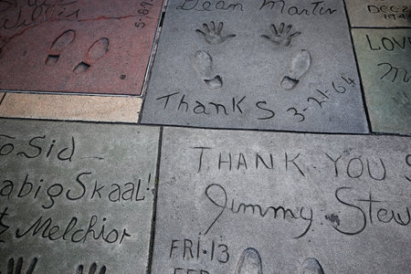 LOS ANGELES, CALIFORNIA - APRIL 12, 2015 : exteriors of the Grauman's chinese theatre, in Hollywood, Los Angeles, california, united statesのeditorial素材