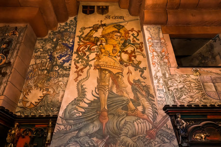 ALSACE, FRANCE, SEPTEMBER 05,  2018 : architectural details of haut koenigsbourg castle, september 05, 2018, in  Alsace, Franceのeditorial素材