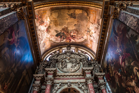 VENICE, ITALY, APRIL 25, 2018 : interiors and architectural details of Santa Maria di Nazareth church, april 25, 2018,  in Venice, italyのeditorial素材