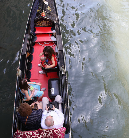 VENICE, ITALY, APRIL 24, 2018 : gondola on the grand canal, april 24, 2018,  in Venice, italyのeditorial素材
