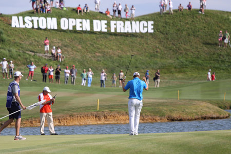GUYANCOURT , FRANCE, JULY 05, 2015 : Berndt Weisberger  ( aut ) During the fourth round of the French Open, European golf tour, July 05, 2015 at The golf National, Guyancourt, France.のeditorial素材