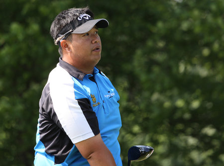 GUYANCOURT, FRANCE, JULY 02, 2015 : Kiradech Aphibarnrat  (THA) at the golf French Open, European Tour, july 02, 2015, Golf National, Guyancourt, France.のeditorial素材