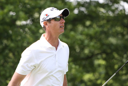 GUYANCOURT, FRANCE, JULY 02, 2015 : Nicolas Colsaerts  (BEL) at  the golf French Open  , European Tour, july 02, 2015, Golf National, Guyancourt, France.のeditorial素材