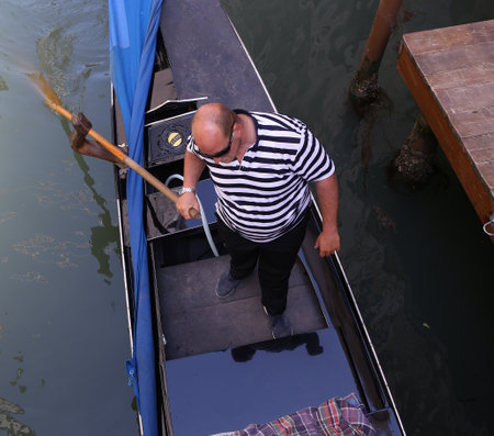 VENICE, ITALY, APRIL 24, 2018 : gondola on the grand canal, april 24, 2018,  in Venice, italyのeditorial素材