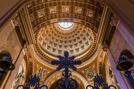 ROME, ITALY, JUNE 18, 2015 : interiors and architectural details of Archbasilica of Saint John Lateran, june 18, 2015, in Rome, Italyのeditorial素材