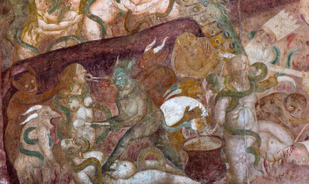 PISA, ITALY, JUNE 06, 2016 : Triumph of Death frescoe at the Camposanto, june 06, 2016 in Pisa, Italyのeditorial素材