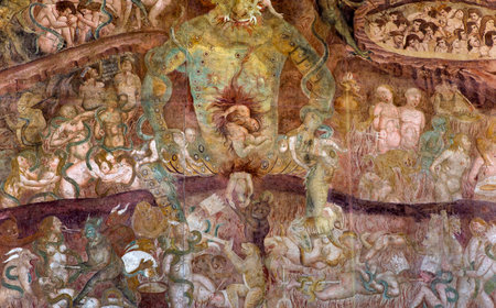 PISA, ITALY, JUNE 06, 2016 : Triumph of Death frescoe at the Camposanto, june 06, 2016 in Pisa, Italyのeditorial素材