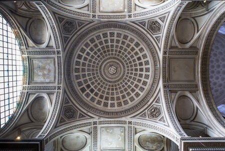 Paris, France  March 13, 2014 : architectural details of the Pantheon necropolis, built in 1757 by Soufflot, in latin district, in Paris, France.のeditorial素材