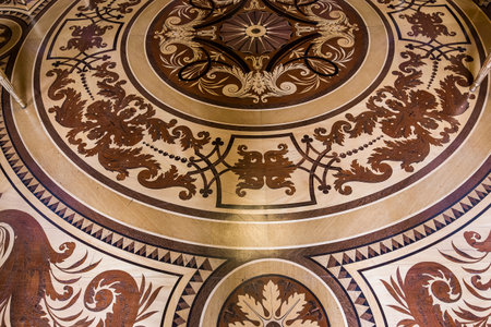 PARIS, FRANCE, SEPTEMBER 19, 2015 : Interiors and architectural details of the embassy of Poland, hotel de Monaco, september 19, 2015, in Paris, France.のeditorial素材