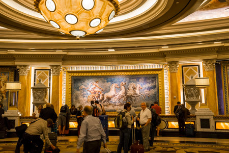 las vegas, united states, april 06, 2015 : interiors and details of the lobby at caesars palace hotel in las vegas, nevada, usa.のeditorial素材