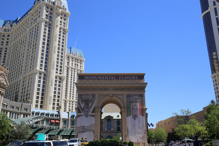 LAS VEGAS, NEVADA - APRIL 08, 2015 : on the Strip, Las Vegas boulevard, april 08, 2015, in Las Vegas, Nevada, united statesのeditorial素材