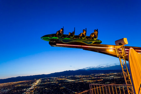 LAS VEGAS, NEVADA - APRIL 10, 2015 : aerial view of the city from the stratosphere building, in Las Vegas, Nevada, united statesのeditorial素材
