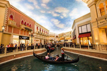 LAS VEGAS, NEVADA - APRIL 06, 2015 : interiors and details of the Venetian hotel, in Las Vegas, Nevada, united statesのeditorial素材