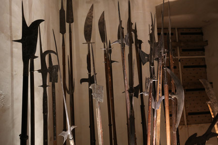 CASTELNAUD, FRANCE, JULY 16, 2015 : interiors and details of Chateau de Castelnaud la chapelle, july 16, 2015, in Dordogne, Franceのeditorial素材