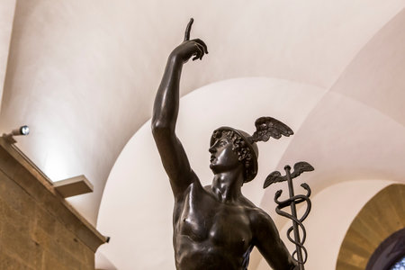FLORENCE, ITALY, OCTOBER 28, 2015 : Statues in the Bargello, october 28, 2015 in Florence, Italyのeditorial素材
