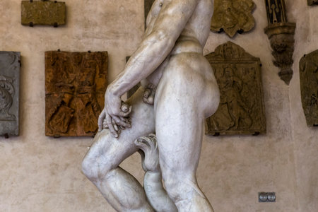 FLORENCE, ITALY, OCTOBER 28, 2015 : Statues in the Bargello, october 28, 2015 in Florence, Italyのeditorial素材