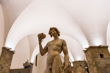 FLORENCE, ITALY, OCTOBER 28, 2015 : Statues in the Bargello, october 28, 2015 in Florence, Italyのeditorial素材