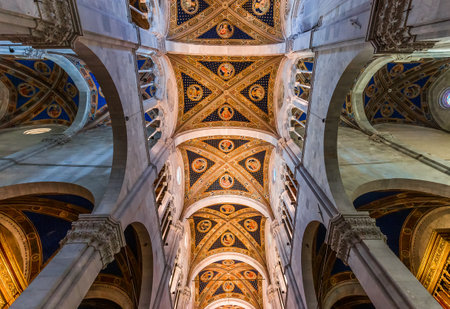 LUCCA, ITALY, JUNE 04, 2016 : architectural details of san Martin duomo cathedral, june 04, 2016 in Lucca, Tuscany, Italyのeditorial素材
