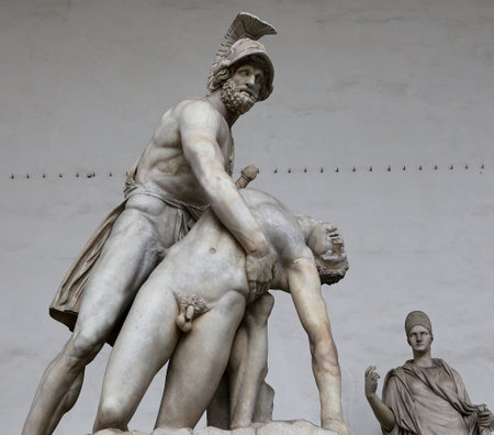 FLORENCE, ITALY, OCTOBER 27, 2015 : Statues in piazza della signoria, october 27, 2015 in Florence, Italyのeditorial素材