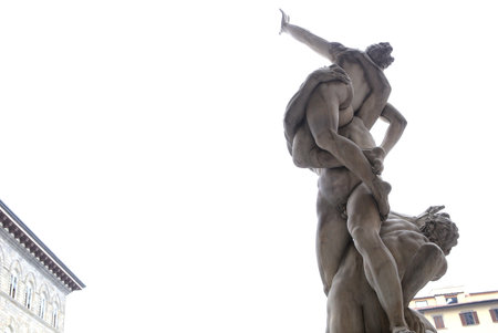 FLORENCE, ITALY, OCTOBER 27, 2015 : Statues in piazza della signoria, october 27, 2015 in Florence, Italyのeditorial素材