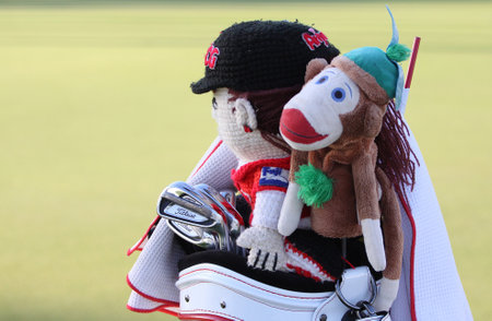 RANCHO MIRAGE, CALIFORNIA - APRIL 03, 2015: Karine Icher of France at the ANA inspiration golf tournament on LPGA Tour, April 03, 2015 at The Mission Hills country club, Rancho Mirage, Californiaのeditorial素材