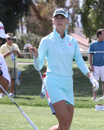 RANCHO MIRAGE, CALIFORNIA - APRIL 03, 2015: golf course view at the ANA inspiration golf tournament on LPGA Tour, April 03, 2015 at The Mission Hills country club, Rancho Mirage, Californiaのeditorial素材