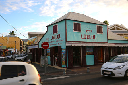 SAINT GILLES, LA REUNION, FRANCE, MAY 03: famous Loulou bakery in Saint gilles, La Reunion island, Indian Ocean, may 03, 2016, in Saint Gilles, La Reunion, Franceのeditorial素材