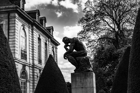 PARIS, FRANCE, APRIL 23, 2017: exteriors, sculptures and gardens of the Rodin museum, april 23, 2017, in Paris, Franceのeditorial素材