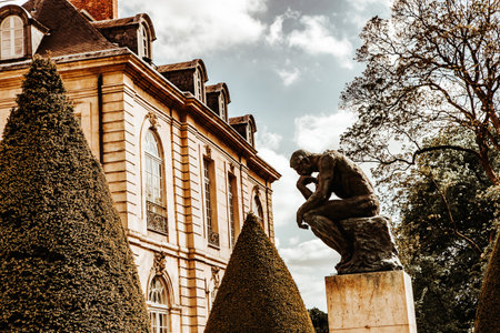 PARIS, FRANCE, APRIL 23, 2017: exteriors, sculptures and gardens of the Rodin museum, april 23, 2017, in Paris, Franceのeditorial素材