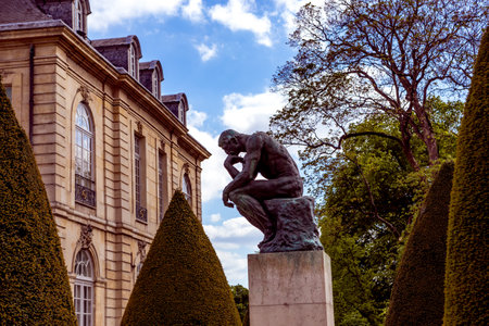 PARIS, FRANCE, APRIL 23, 2017: exteriors, sculptures and gardens of the Rodin museum, april 23, 2017, in Paris, Franceのeditorial素材