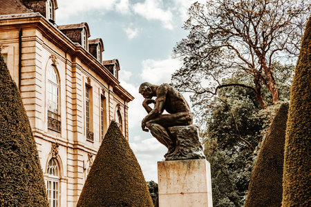 PARIS, FRANCE, APRIL 23, 2017: exteriors, sculptures and gardens of the Rodin museum, april 23, 2017, in Paris, Franceのeditorial素材