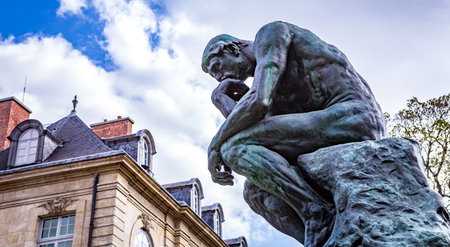 PARIS, FRANCE, APRIL 23, 2017: exteriors, sculptures and gardens of the Rodin museum, april 23, 2017, in Paris, Franceのeditorial素材