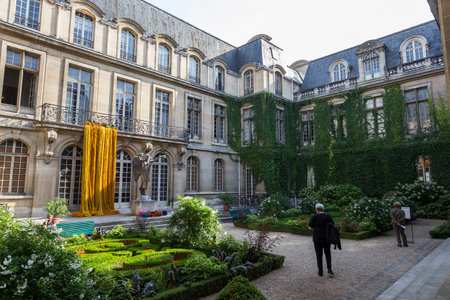 PARIS, FRANCE, SEPTEMBER 22, 2016: interiors and architectural details of hotel de Carnavalet, september 22, 2016, in Paris, Franceのeditorial素材