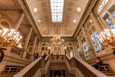 PARIS, FRANCE, SEPTEMBER 22, 2019: interiors and decors of the Constitutional council, september 22, 2019, in Paris, Franceのeditorial素材