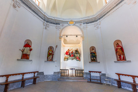 GHIFFA, ITALY, MAY 30, 2019: interiors of sacro monte di Ghiffa, lake maggiore, may 30, 2019, in Ghiffa, italyのeditorial素材