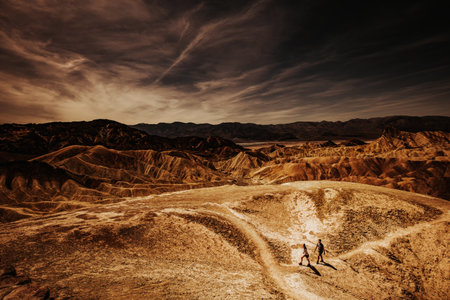 DEATH VALLEY NATIONAL PARK, UNITED STATES - APRIL 10, 2015: Zabriskie point in the death valley national park, california, usaのeditorial素材